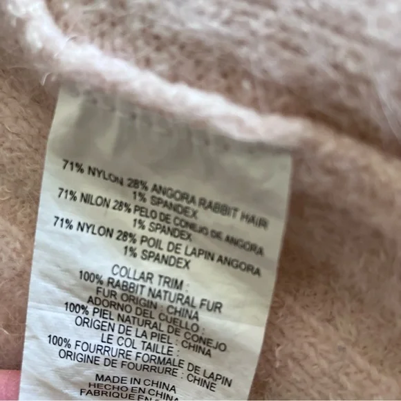 VTG Bebe pale pink hoodie w/ fur trim